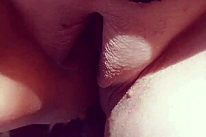 mature blonde cougar flashes her huge shaved cameltoe pussy outdoors 😏👅