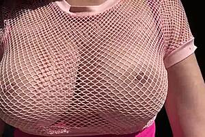 omg italian milf's huge natural tits bounce outdoors in slow mo closeup