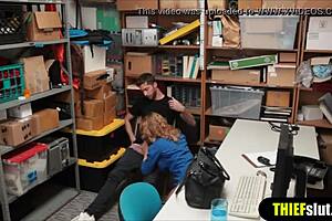 Female Cop Officer Pounds Lucky Thief Doggystyle Screaming In Office!