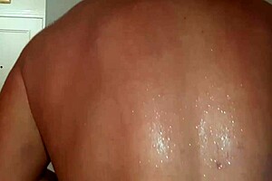 oiled milf flexes muscles while squirting in muscular bdsm creampie