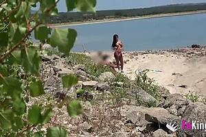 natalii quinn sneaks cock hunt at madrid's san juan beach voyeur style