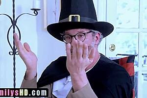 Stepdad's Big Toe Penetrates Pussy Under Table Sparks Family Orgy Thanksgiving!