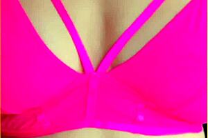 wifey flashes perfect tits in hot pink lingerie homemade