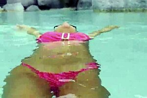 Ever seen Monika Fox's pink bikini pool tease?