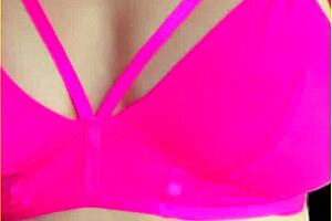 wifey flashes perfect tits in hot pink lingerie homemade