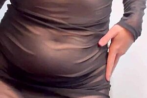 goddess ellie rowyn dances teasing in sheer black dress