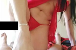 zamira's gym ass licked by stepson then footjob finish