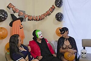 stepmom stepdaughter stepson rip clothes for halloween threesome fuck?