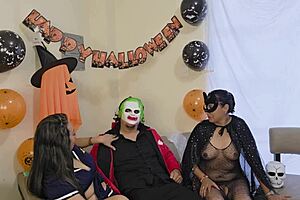 stepmom stepdaughter stepson rip clothes for halloween threesome fuck?