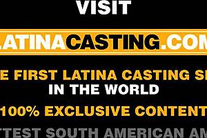 Chocolate Latina Model Creampied Hard in Fake Music Video Audition Closeup