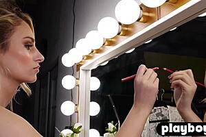 Sexy Milf Lindsay Marie Strips Lingerie For Cute Naked Playboy Poses