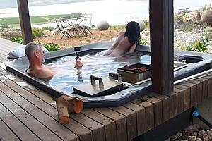 early morning in mountains... can i resist watching her drip wet for hidden orgasm?