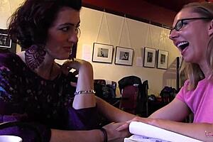 Blonde milf lesbian toy fuck each other to gushing orgasms