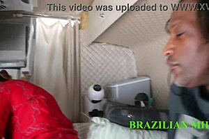 Huge black cock destroys naughty grandma's ass in motor home