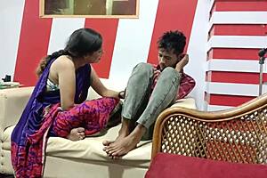 Big boobs Indian milf 🔥 passionately rides stepson’s cock 💦 creampie finish 😍