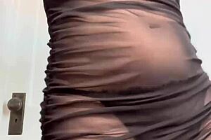 goddess ellie rowyn dances teasing in sheer black dress