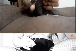 damn check this hot latina milf's shaved pussy taking massive cum tribute dildo ride