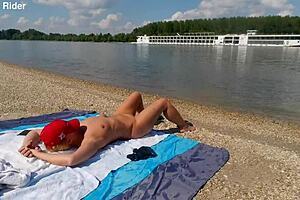 ariela rider bares it all publicly on the danube