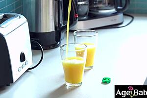 grandma jennyfer distracts rob with her teasing blowjob skills