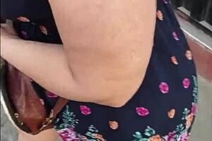 madura latina cougar licks fat chubby pussy on street!