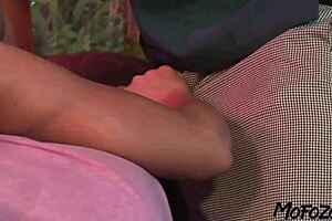 stunning blonde begs facial from massage daddy therapist!