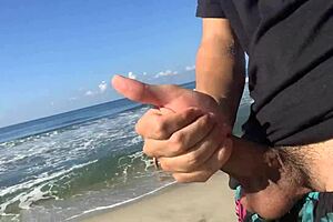 Hey watch me flash cock on public beach hoping two wet pussy latinas crave mff threesome prize