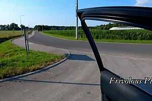 young stranger caught me fingering pussy in car!! helped squirt huge load!!