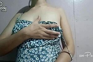 damn this asian babe gropes naked body good!