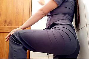 Mature Latina office cleaner shoots homemade porn alone