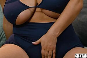 Big Tits Ebony Fucks Roommate with Intense Pussy Licking