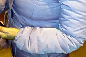 Madura flashes red thong in see-through leggings on street