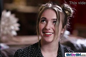 milf roleplays facesitting her teen fan in lesbian play