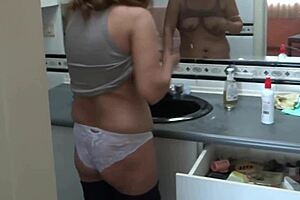 stepmother masturbates flashing big ass clit i cum all over her cheeks!