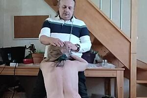 French Slave Bound Chained In BDSM Wax Humiliation Session Gets Face Fucked!!