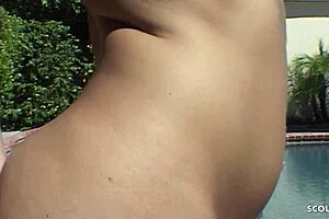 Sexy Blonde Wife Cheats Blowbang Four Huge Cocks Swallows Cum