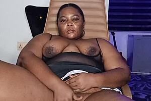 lonely ebony housewife mara exotic squirts hard in solo masturbation closeup