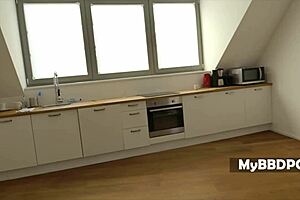 Anal russian queen alysa gap cleans cock as french maid for black dude