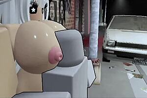 Street Goth Bitch Bent Over for Doggystyle Ass Pounding and Wet Pussy Creampie