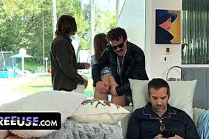 free use family gives thanks with group doggystyle and cumshots