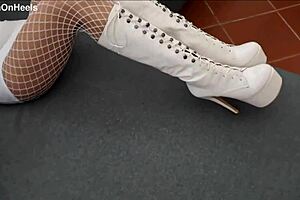 perfect body milf teases in heels pantyhose wanna rip em off?