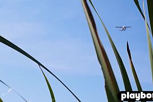 gorgeous brunette milf alexandra belle strips naked showing perfect body outdoors