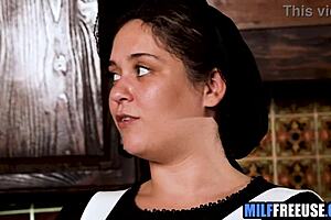 Amish wife fingered and freeused hard right in front of clueless husband