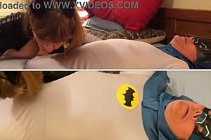 GRANNY CATWOMAN DEEPTHROATS BATMAN'S COCK!