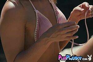 Stunning natural milf Anetta Keys strips naked outdoors showing petite body