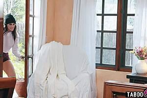 Kendra James Spanks Stealing Teen Indica Monroe's Ass