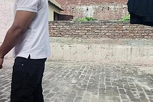 a horny couple loses control during their steamy rooftop terrace fuck session