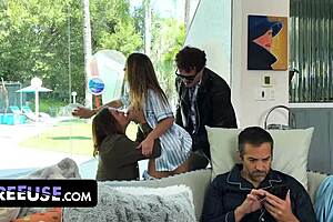 free use family gives thanks with group doggystyle and cumshots