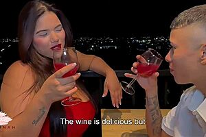 Gorgeous Latina Milf Savannah Watson Rides Young Stud's Big Cock Balcony Style