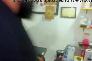 Tattoo guy inks whore's tight asshole while fucking it hard