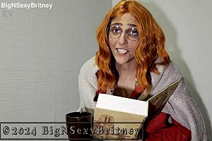 Sexy Librarian Britney's Sloppy Deepthroat Facial Tease